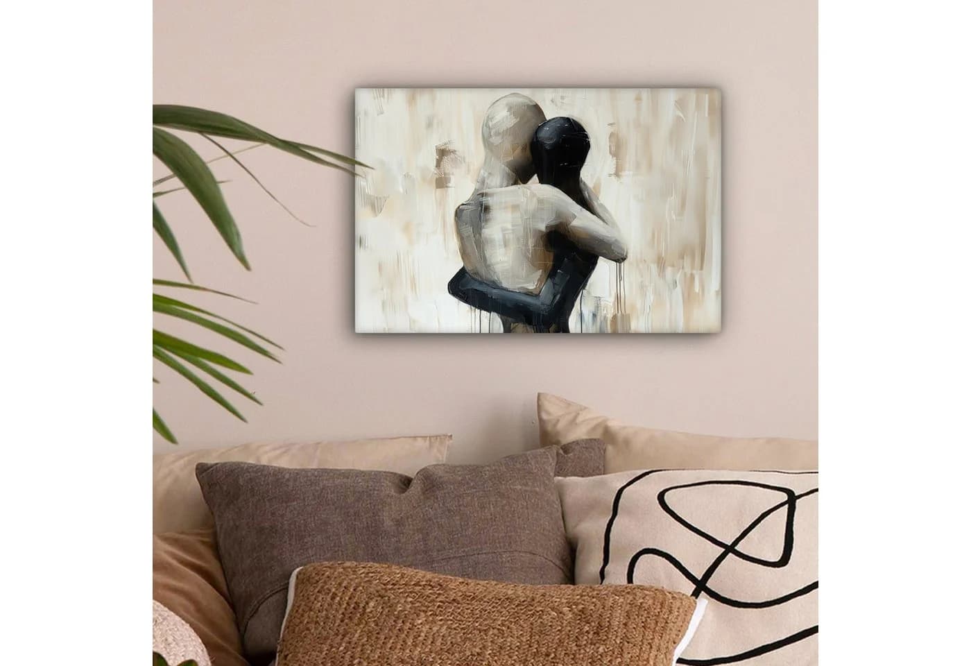 OneMillionCanvasses® Leinwandbild Abstrakt Schwarz Weiß Modern
