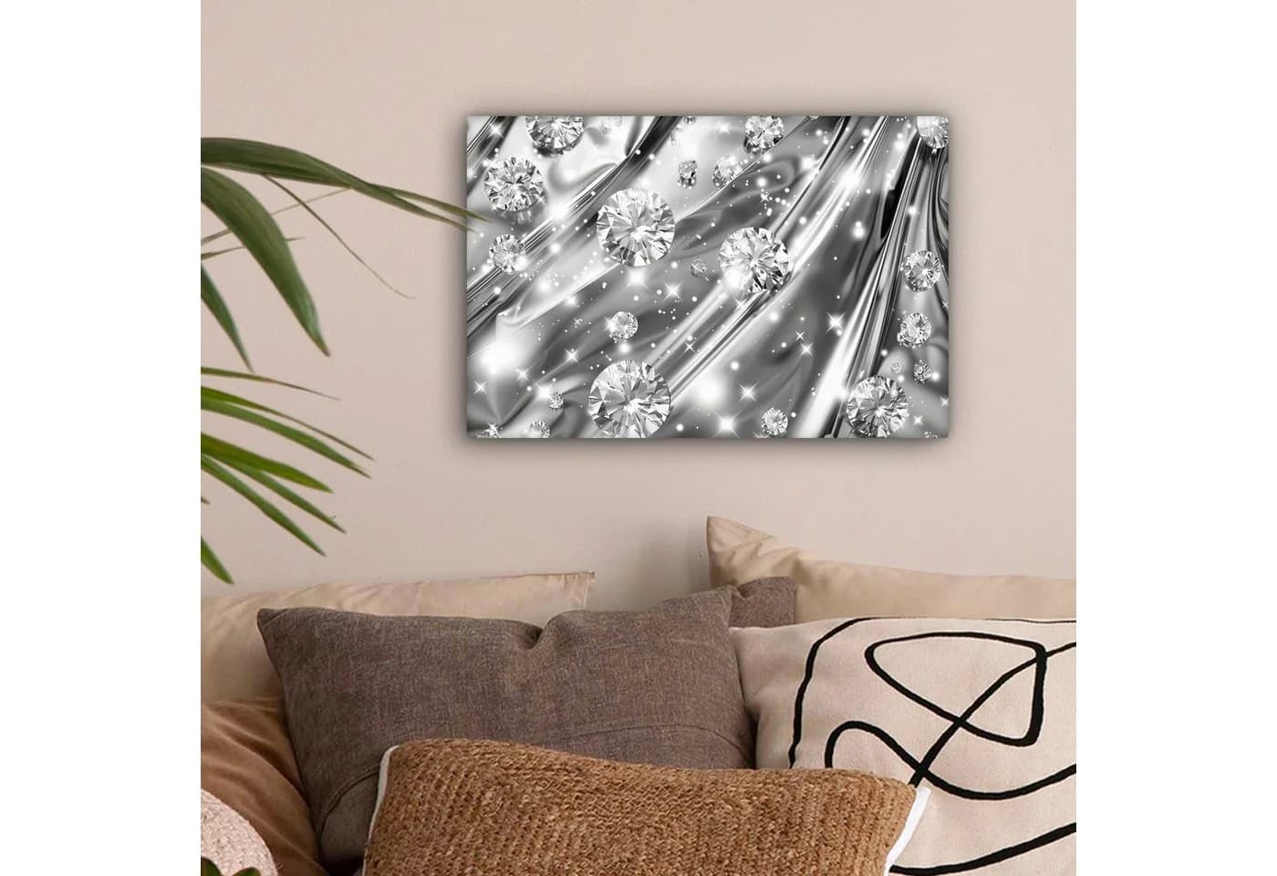 OneMillionCanvasses® Leinwandbild Abstrakt - Diamant - Luxus - Modern - Silber