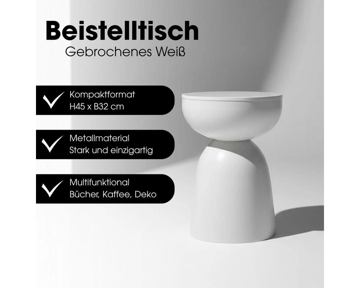 Mica Decorations Elliot Beistelltisch Off-White