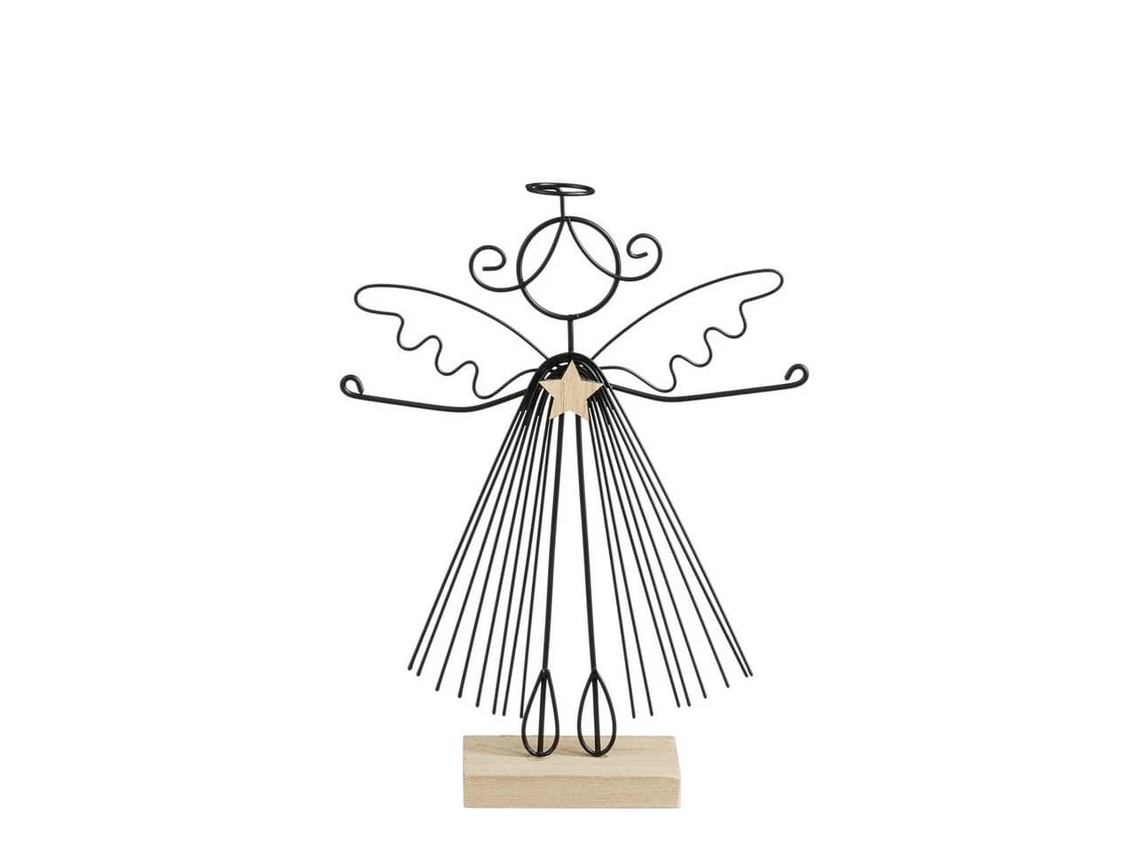 Mica Decorations Dekofigur Engel 23 cm Schwarz
