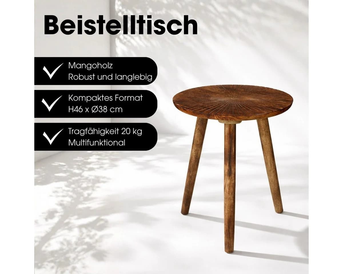 Mica Decorations Pomante Beistelltisch Mangoholz Braun