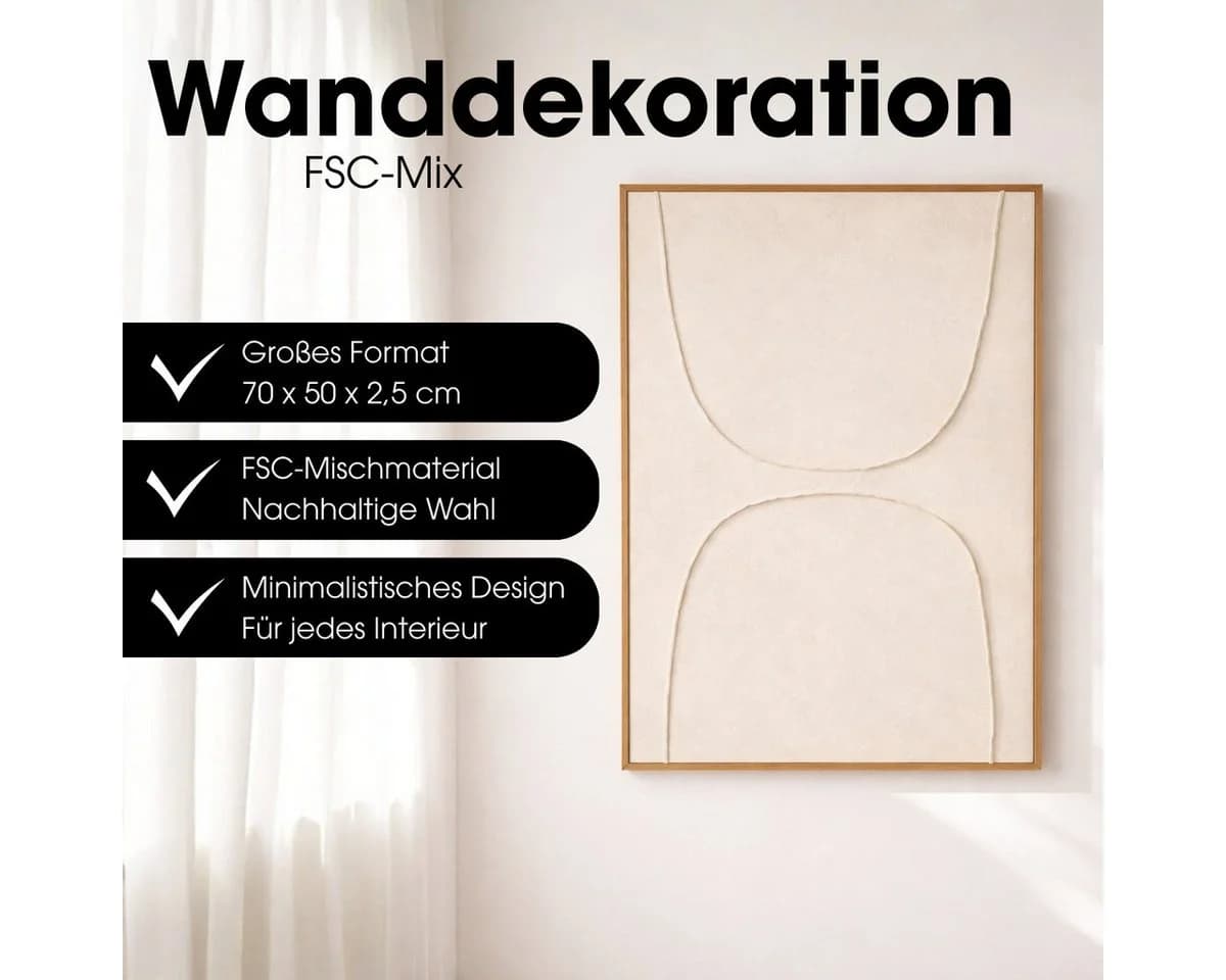 Mica Decorations Wanddekoobjekt Beige 70x50 cm