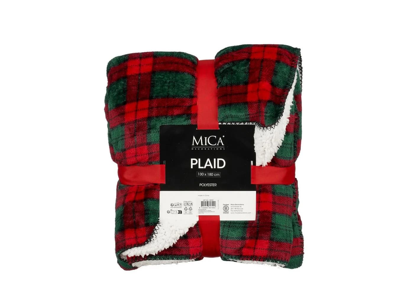 Mica Decorations Wohndecke Tartan Karomuster Rot Grün