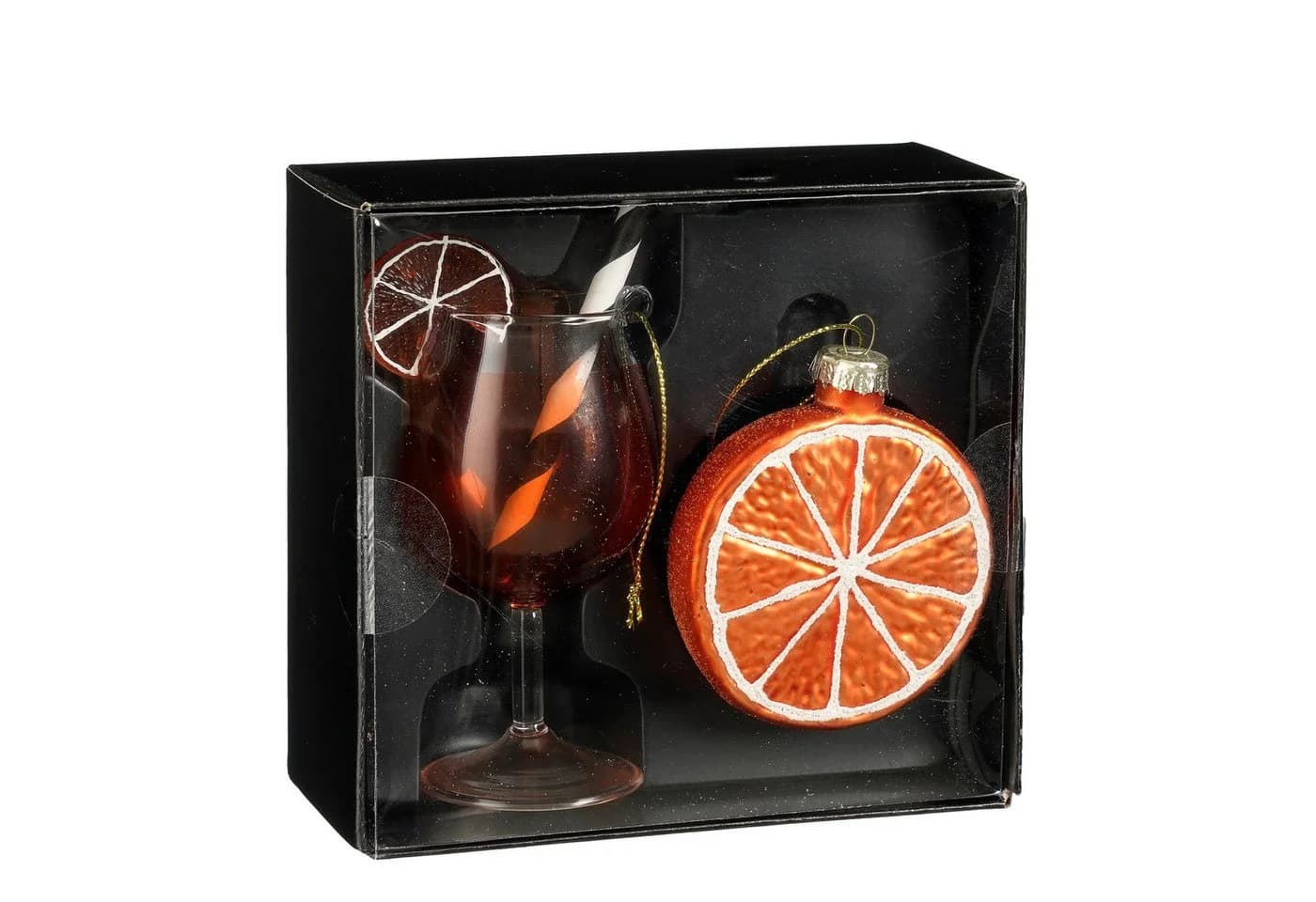 Mica Decorations Christbaumschmuck Glas 2er Set Aperol Spritz & Orange
