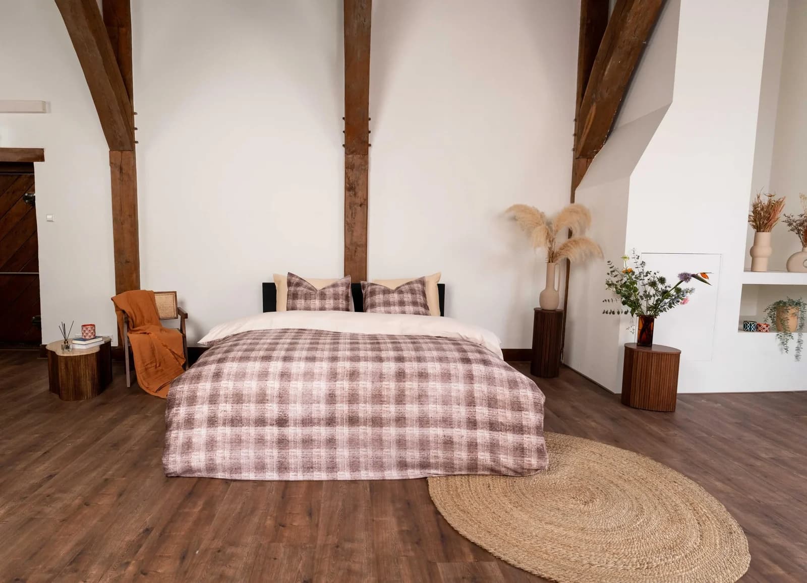 KAYORI Kami Bettwäsche Set Beige Mako-Satin 100% Baumwolle