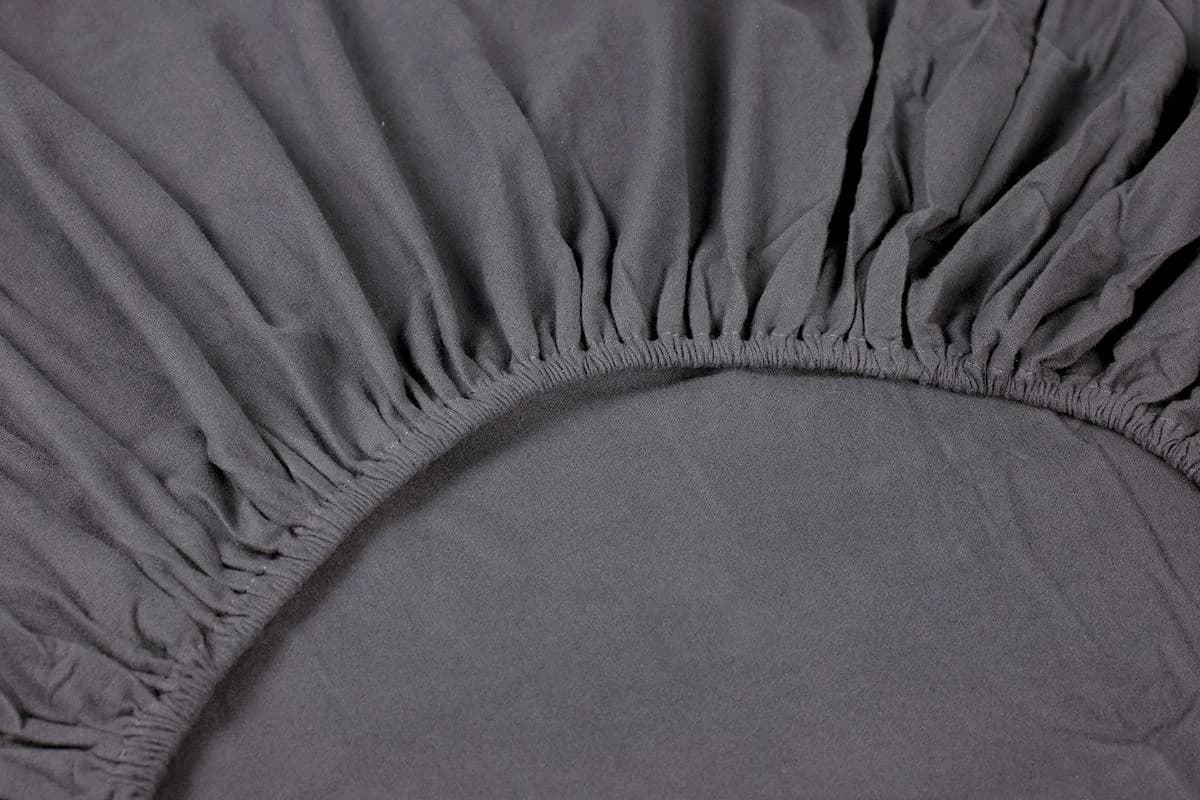 KAYORI Showa Spannbettlaken Anthrazit Flanell