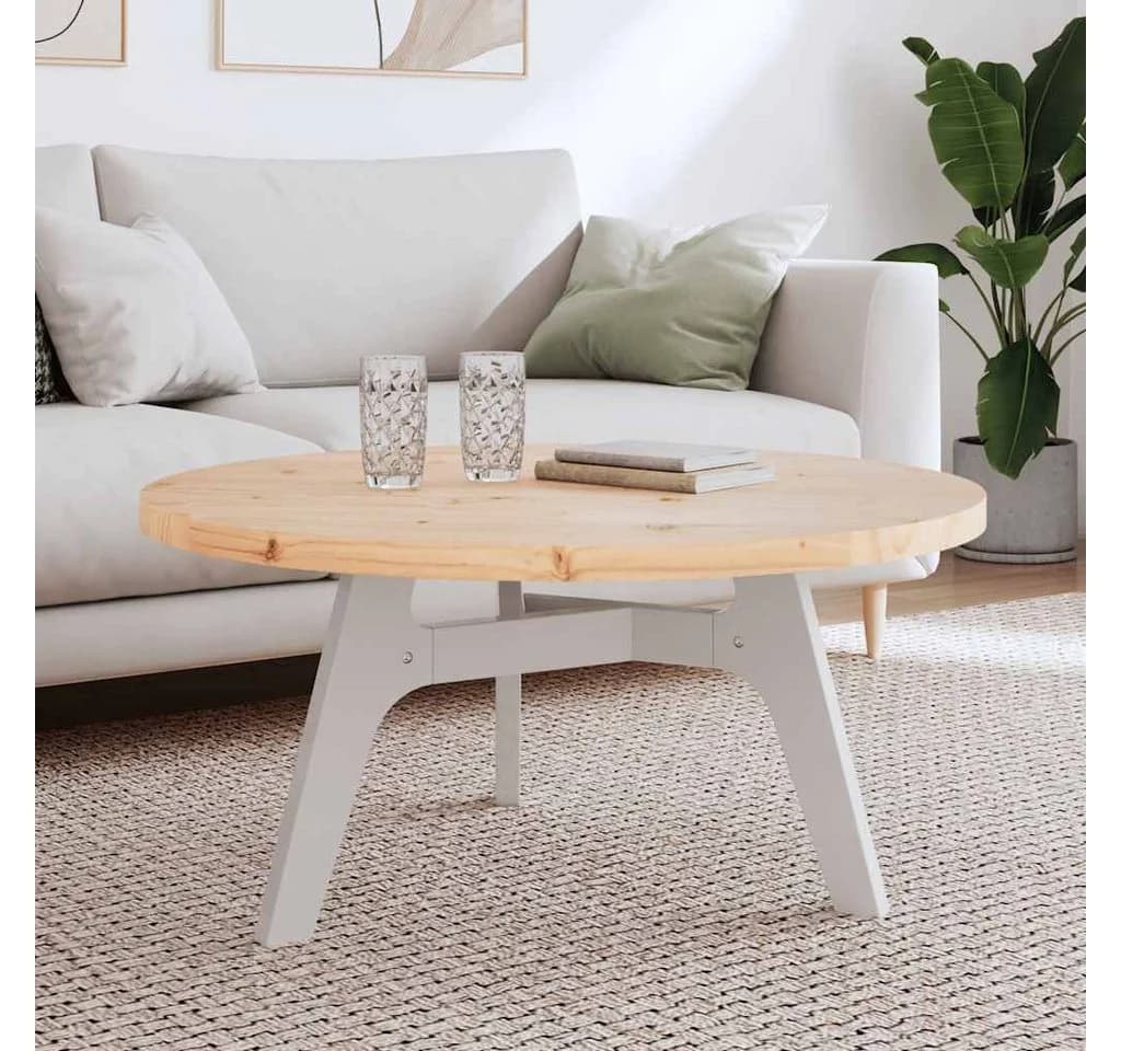 vidaXL Tischplatte Rund Ø90x3 cm Massivholz Kiefer