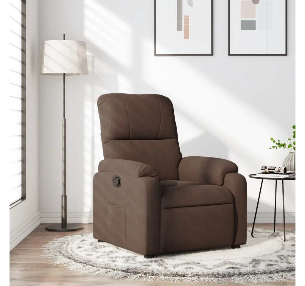 vidaXL Relaxsessel Braun Mikrofasergewebe mit manueller Liegefunktion