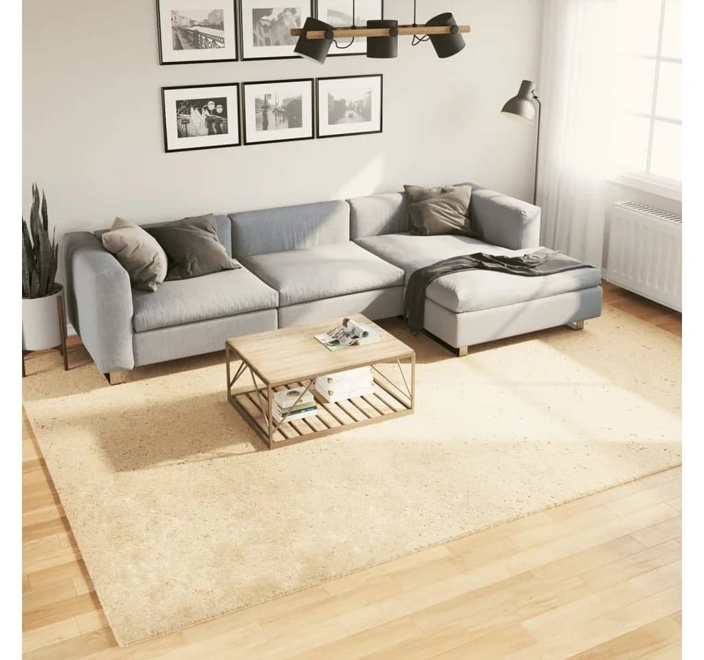 vidaXL Teppich HUARTE Kurzflor Creme 240x340 cm