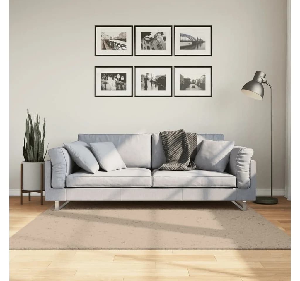vidaXL Teppich HUARTE Kurzflor Sandfarben 160x160cm