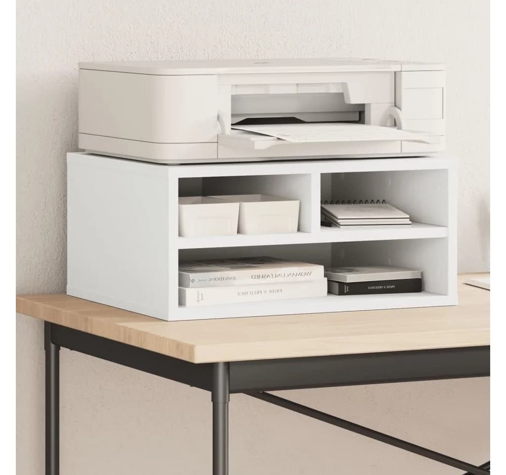 vidaXL Druckerständer Weiß Holzwerkstoff Multifunktionaler Organizer