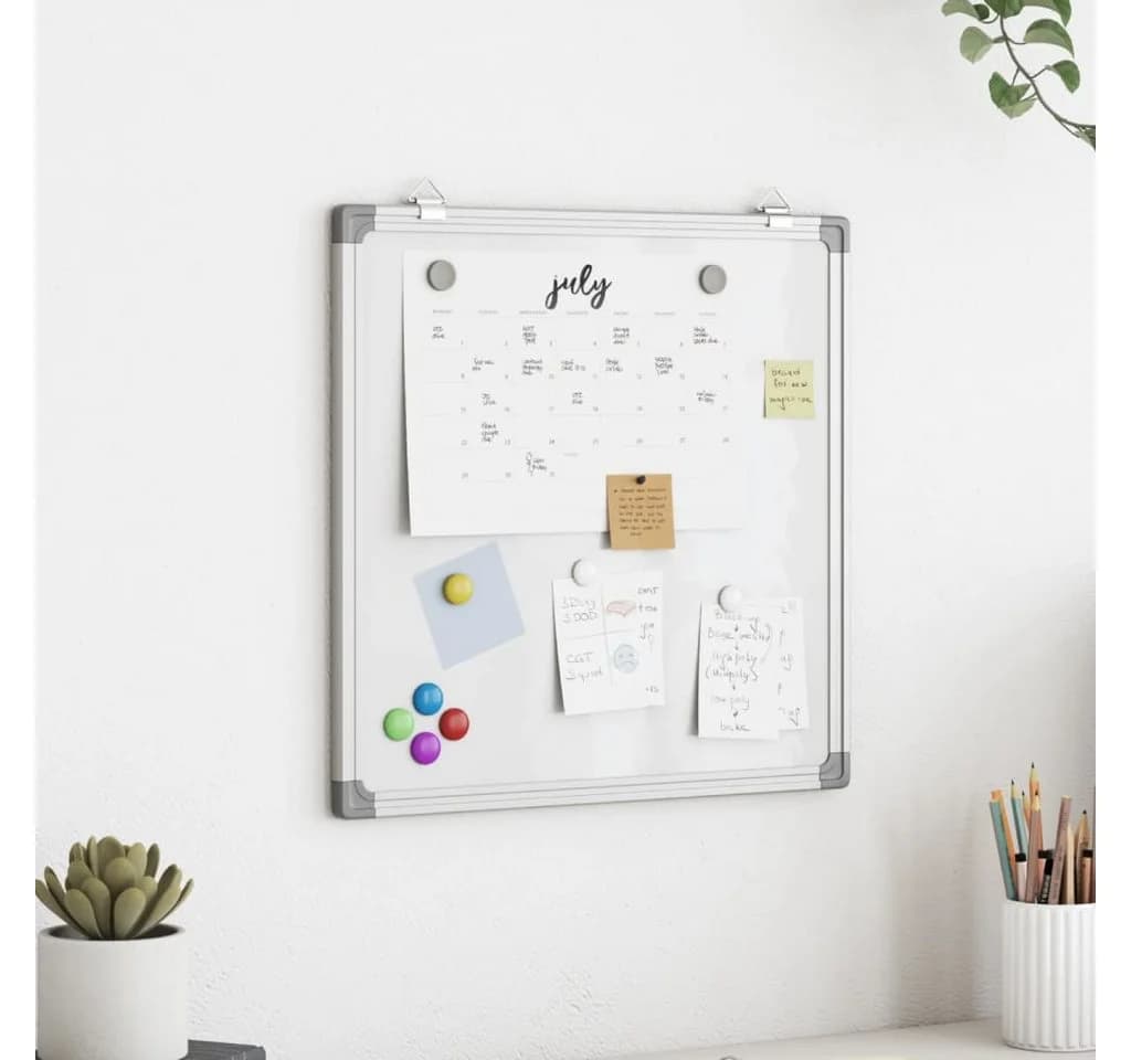 vidaXL Magnetisches Whiteboard 60x60x1,7 cm Aluminium