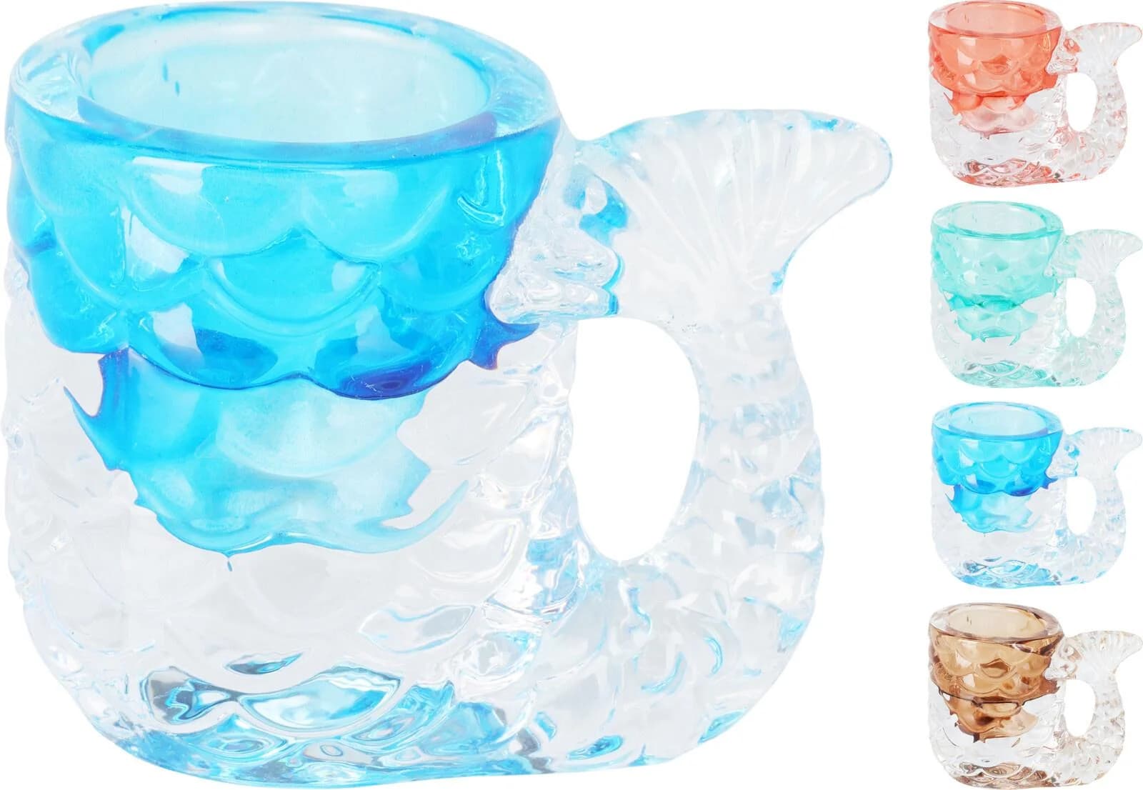Kerzenhalter FISCH Glas Bunt