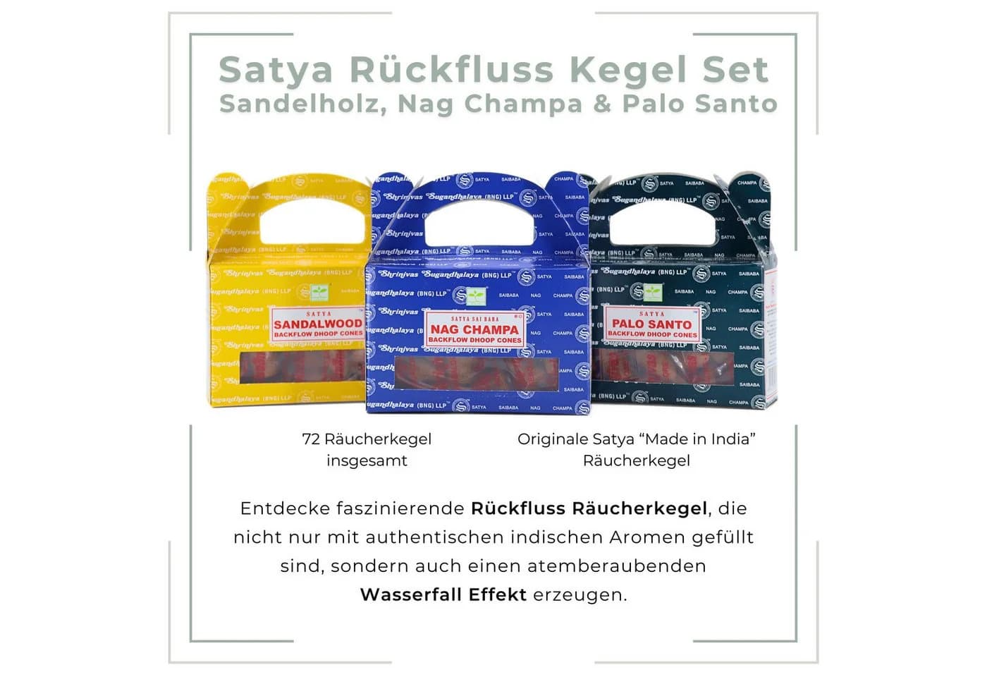 Satya Incense Rückfluss Räucherkegel 24 Stck. Wasserfall-Effekt