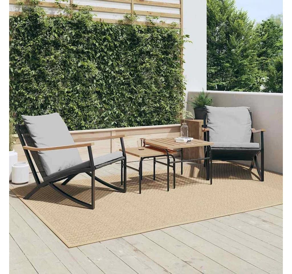 vidaXL Gartenlounge-Set 2 Stk. Gartenstühle mit Kissen Schwarz Stahl