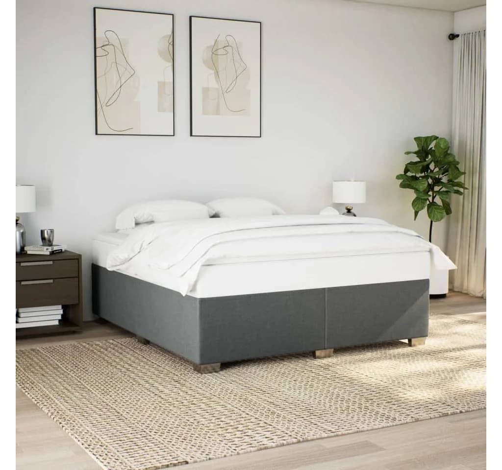 vidaXL Bettgestell Dunkelgrau 200x200 cm mit Lattenrost