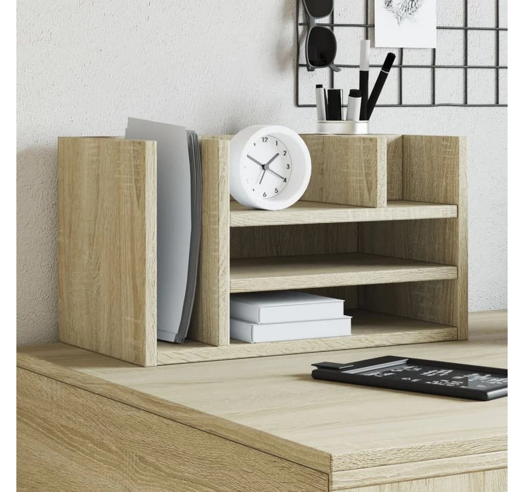 vidaXL Schreibtisch-Organizer Sonoma-Eiche 6 Fächer Holzwerkstoff