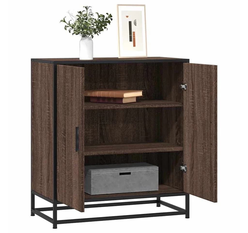 vidaXL Sideboard Braun Eichen-Optik Holzwerkstoff Metall
