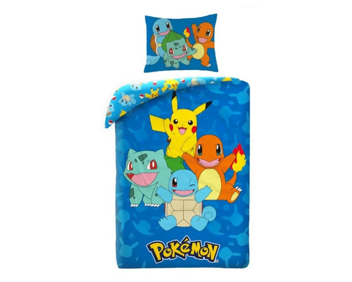 POKÉMON Kinderbettwäsche Set 140x200cm & 60x70cm Mikrofaser