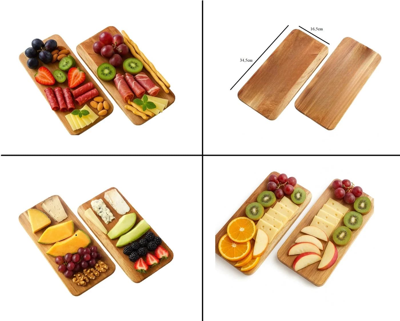 Cheffinger 2-stöckiges Servierregal Holz Metall Braun