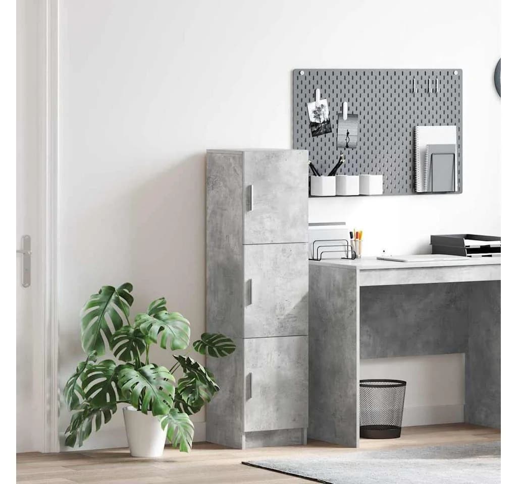 vidaXL Highboard Beton Grau 3 Türen Moderner Stauraum
