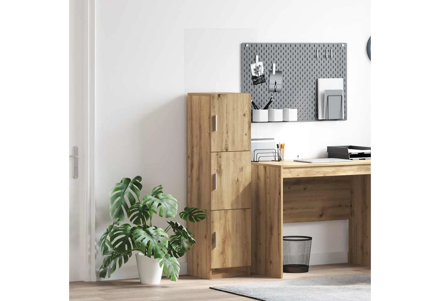 vidaXL Highboard Artisan-Eiche Modern 3 Türen