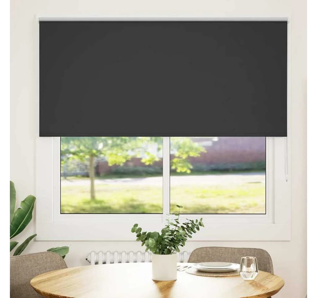 vidaXL Verdunkelungsrollo Schwarz 150x130 cm Polyester
