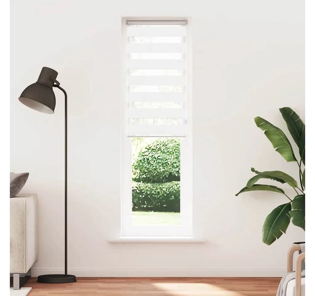 Rollo Doppelrollo Weiß 65x200 cm Polyester, vidaXL