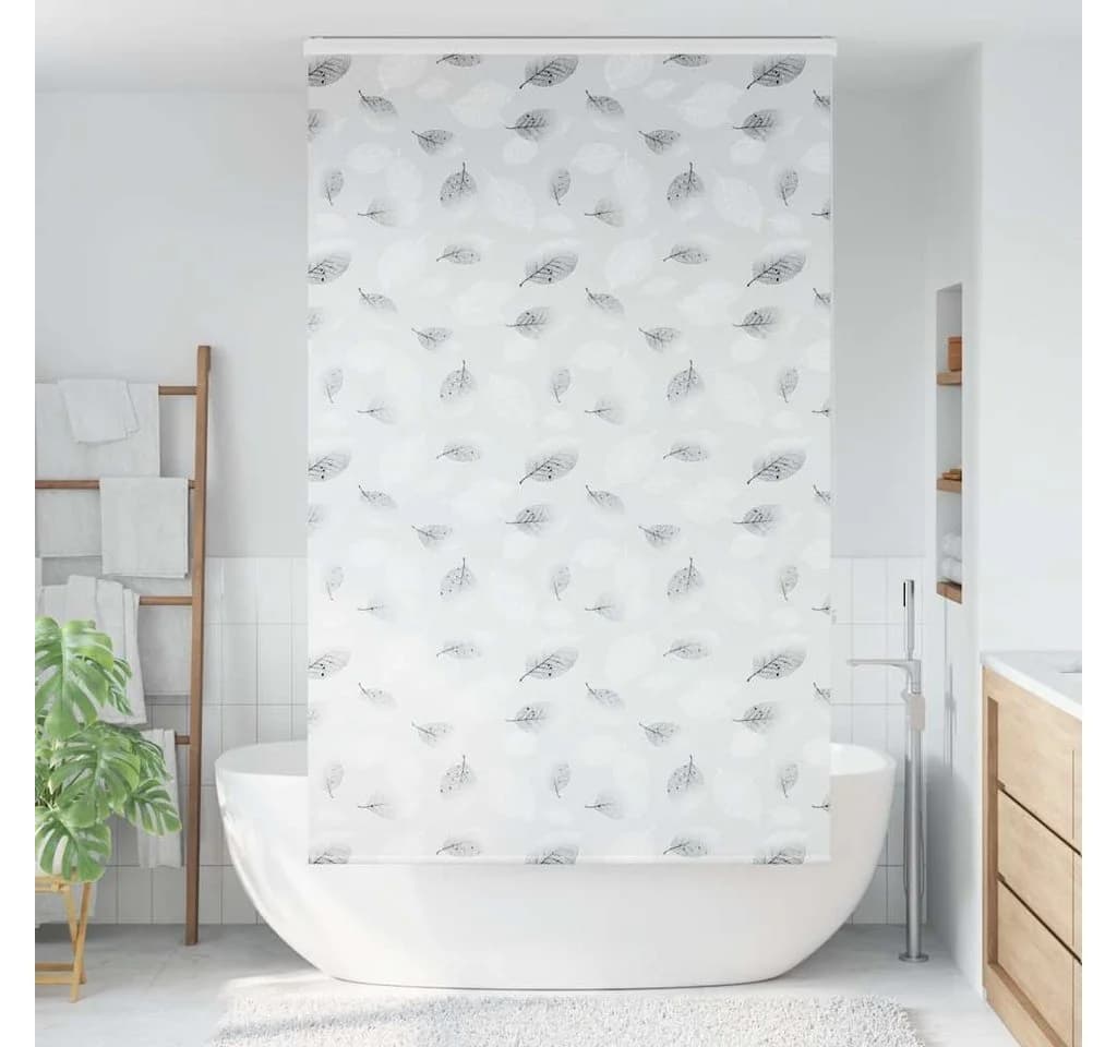 VIDAXL Duschrollo mit Kassette 130x240 cm Blättermuster