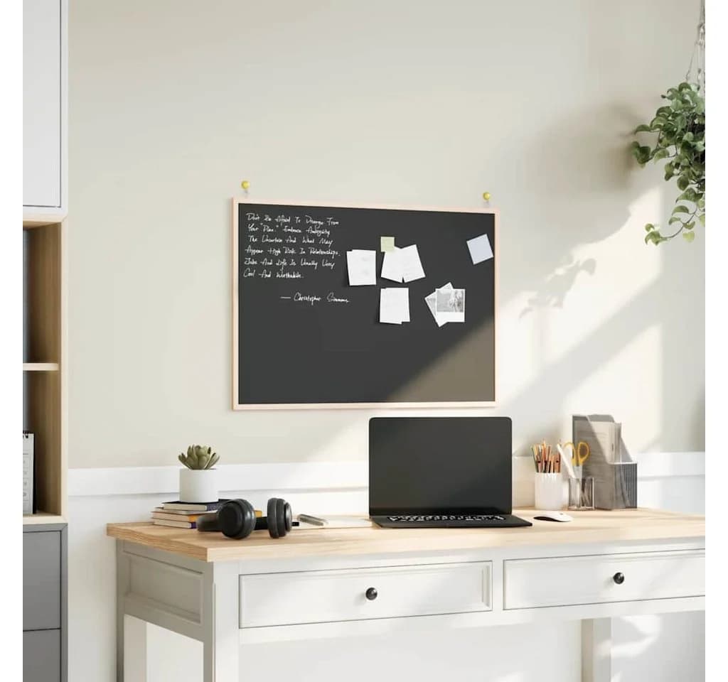 vidaXL Kreidetafel mit Kiefernholzrahmen Schwarz