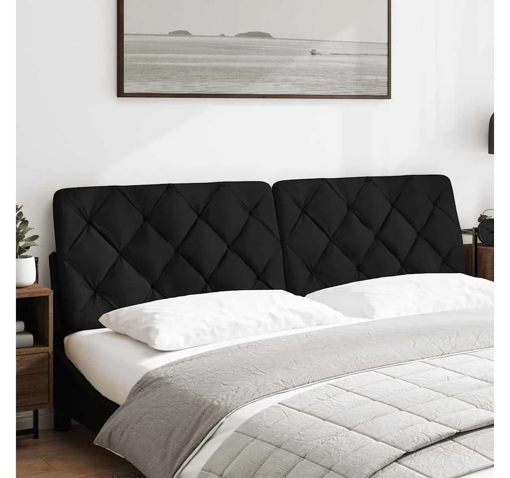 vidaXL Bett Kopfteil-Kissen Schwarz 180 cm Stoff