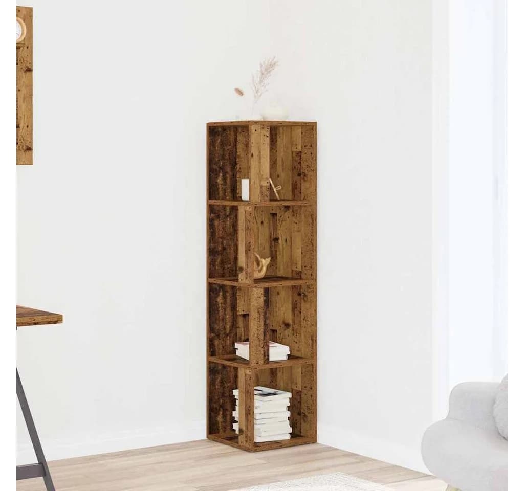 vidaXL Eckregal Altholz-Optik 33x33x132 cm Holzwerkstoff