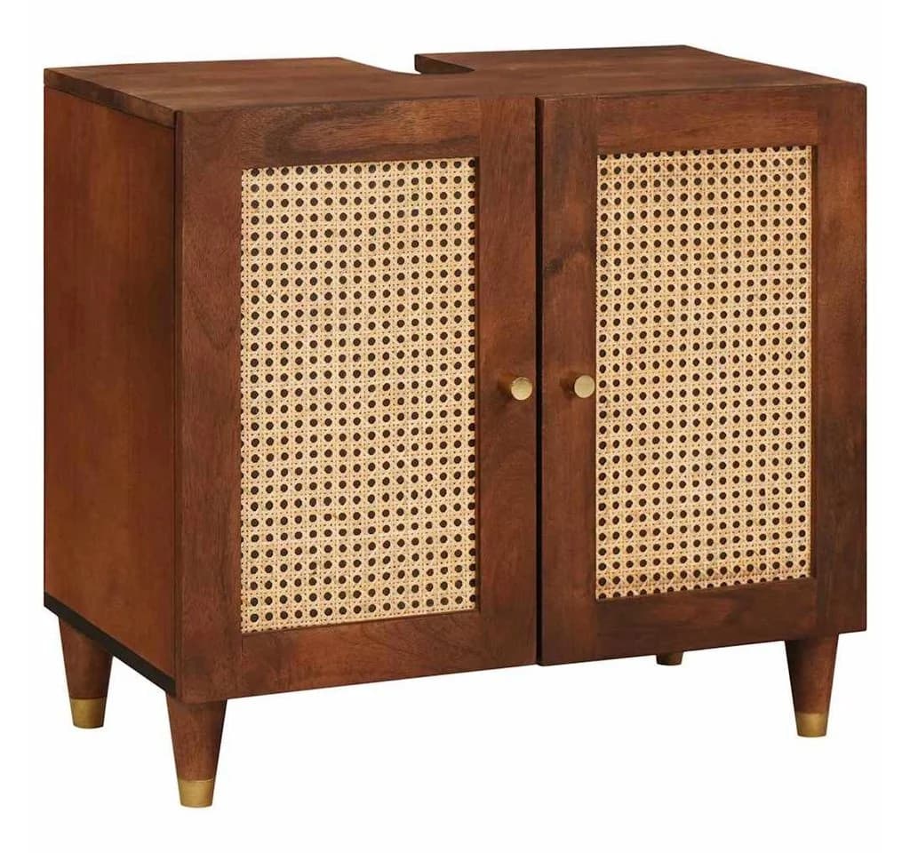 vidaXL Waschbeckenunterschrank Braun Holzwerkstoff Modern