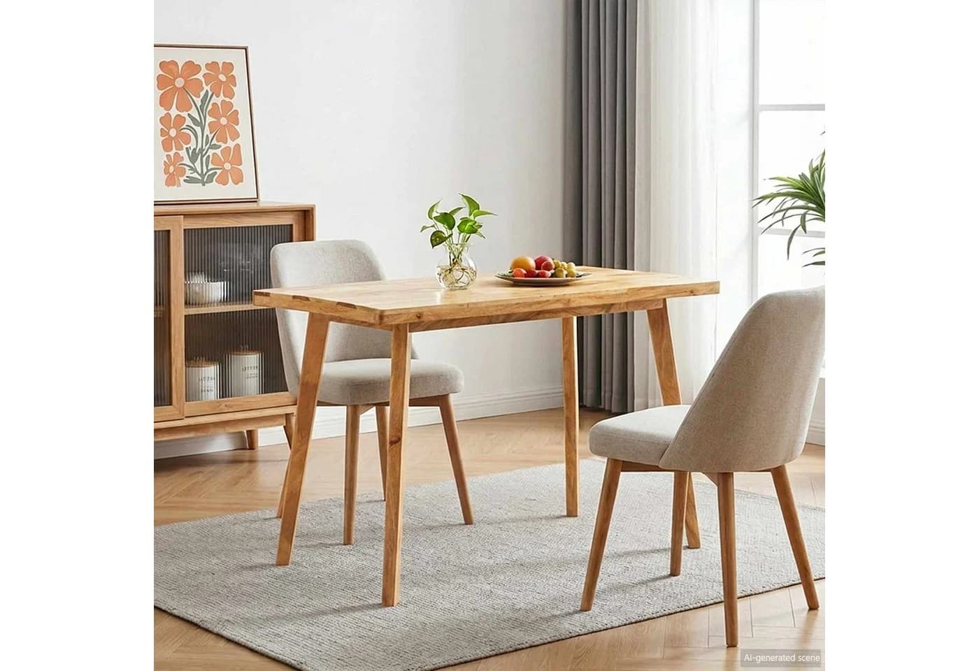 vidaXL Esstisch Massivholz Natur 100x55x75 cm