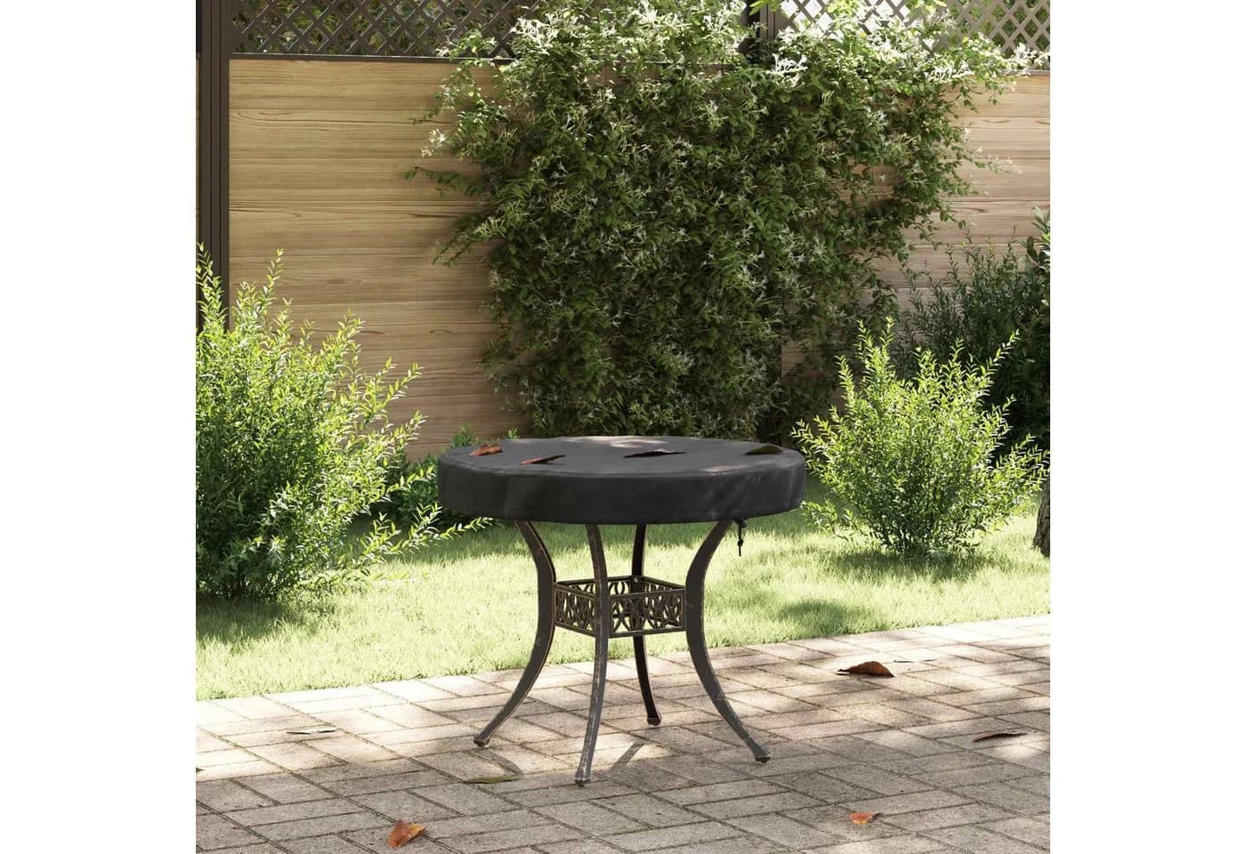 vidaXL Schutzhülle für Gartentisch Rund Schwarz Oxford