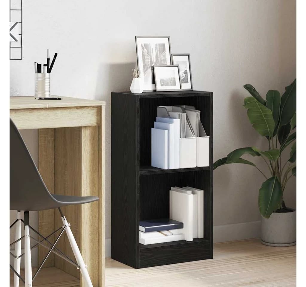 vidaXL Bücherregal Schwarz Eichen-Optik Holzwerkstoff