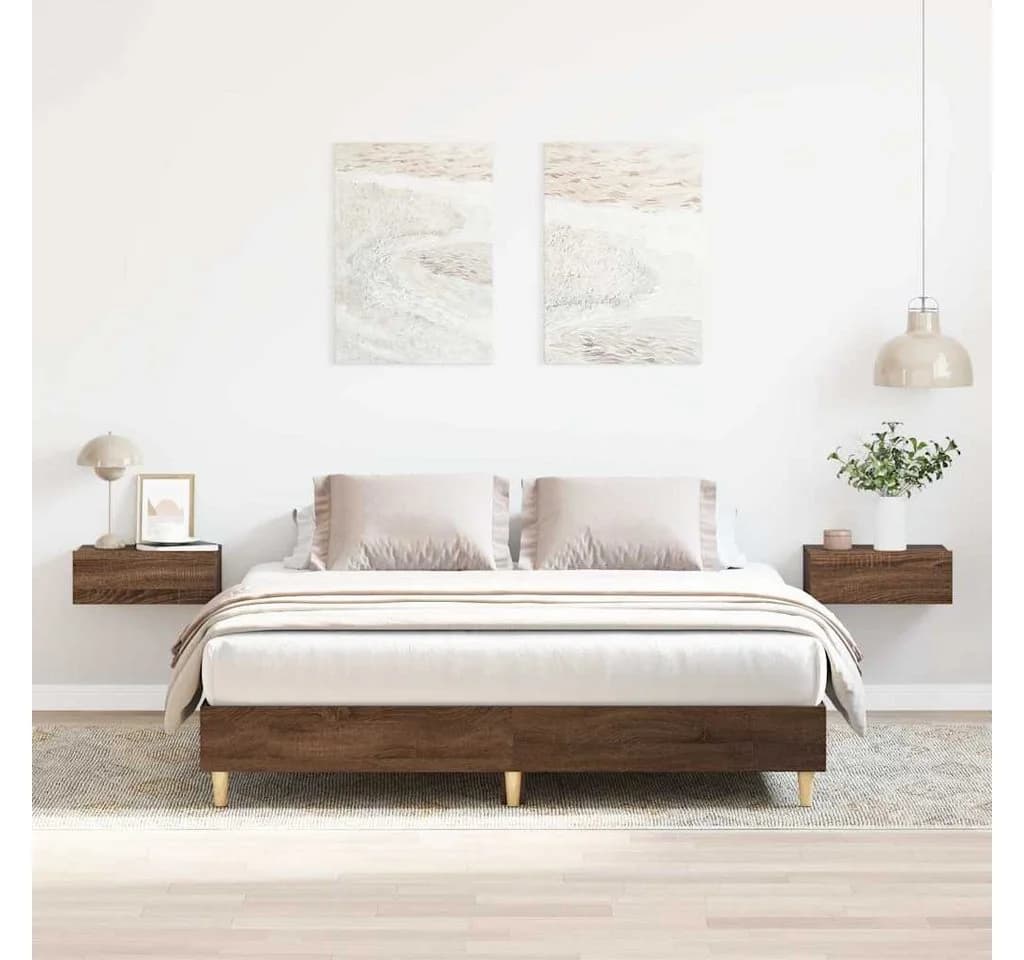 vidaXL Bettgestell Braun Eichen-Optik 140x200 cm