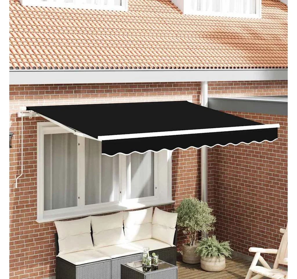 vidaXL Markisenersatzstoff Schwarz 3x2,5m Polyester