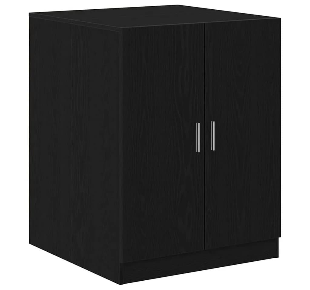 vidaXL Waschmaschinen-Schrank Schwarz Eichen-Optik mit 2 Türen