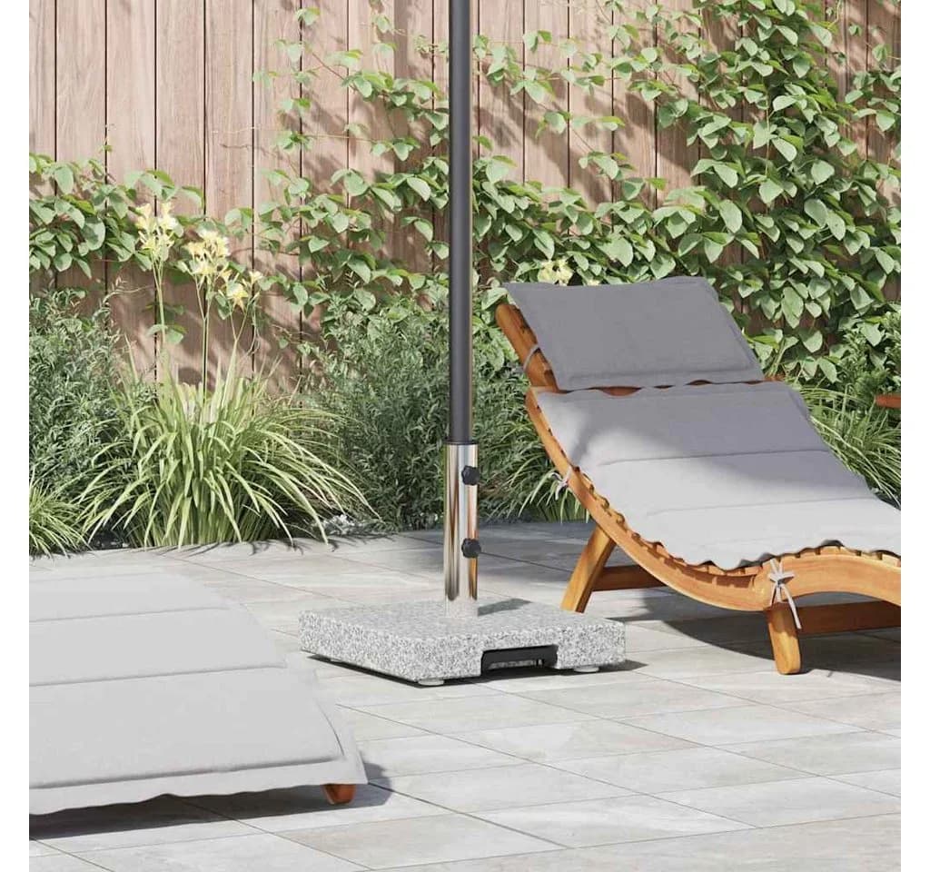 vidaXL Sonnenschirmhalter Grau Granit Edelstahl