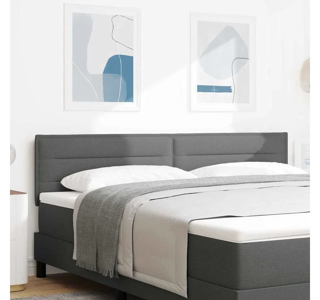 vidaXL Bett Kopfteil Dunkelgrau 180 cm Stoff