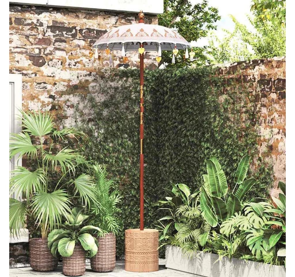 vidaXL Balinesischer Sonnenschirm Creme 125x125x260 cm