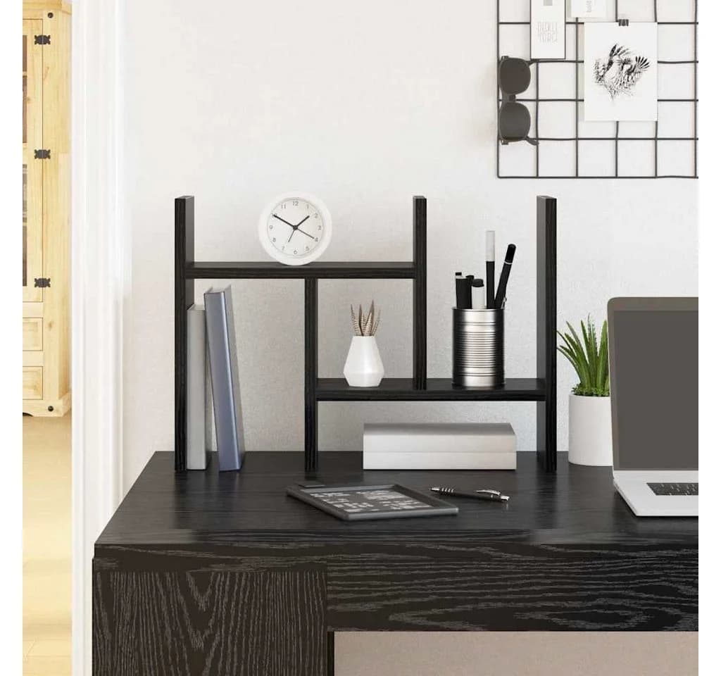 vidaXL Schreibtisch Organizer Schwarz Eichen-Optik Holzwerkstoff