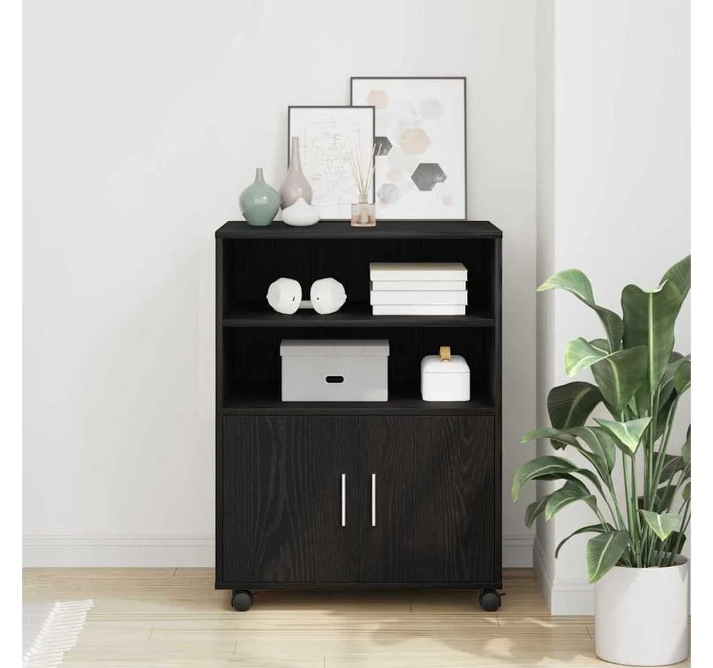 vidaXL Aktenschrank mit Regal Schwarz Eichen-Optik