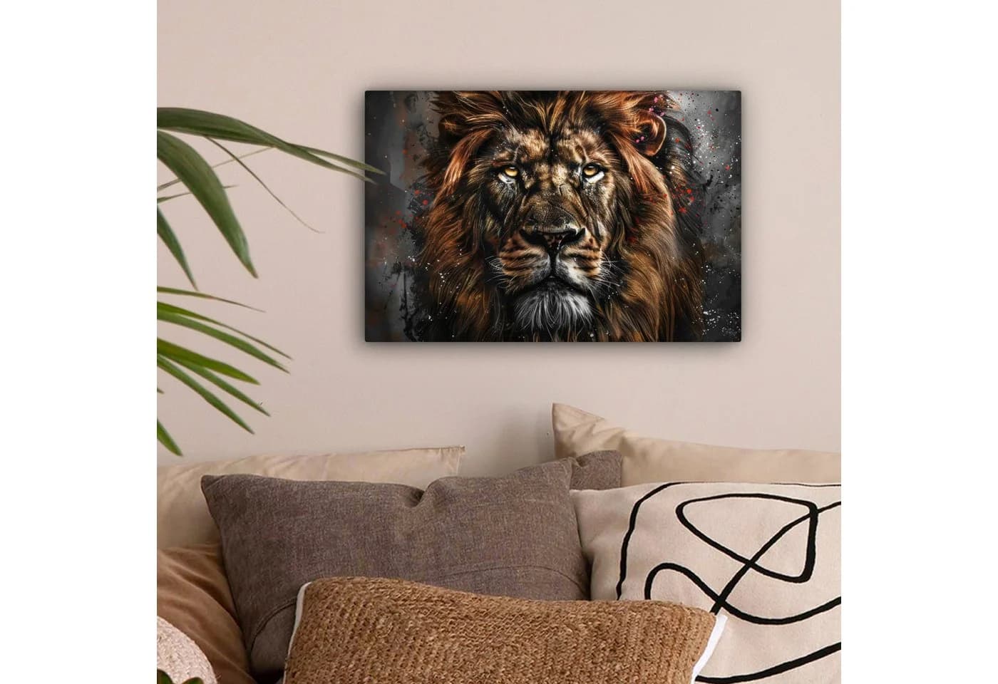 OneMillionCanvasses® Leinwandbild Löwe Schwarz
