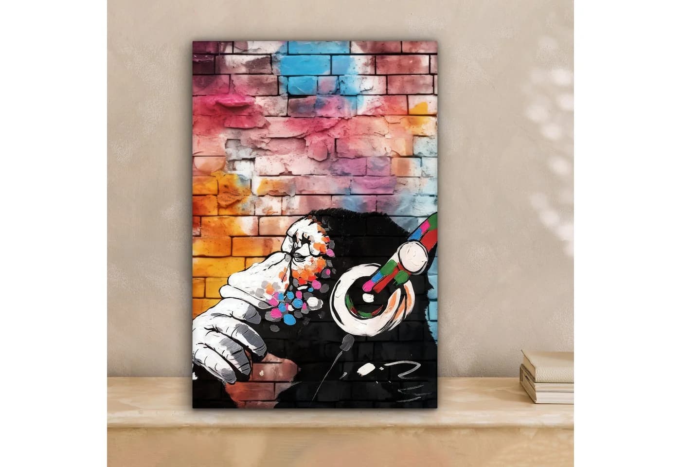OneMillionCanvasses Leinwandbild Graffiti Affe Bunt