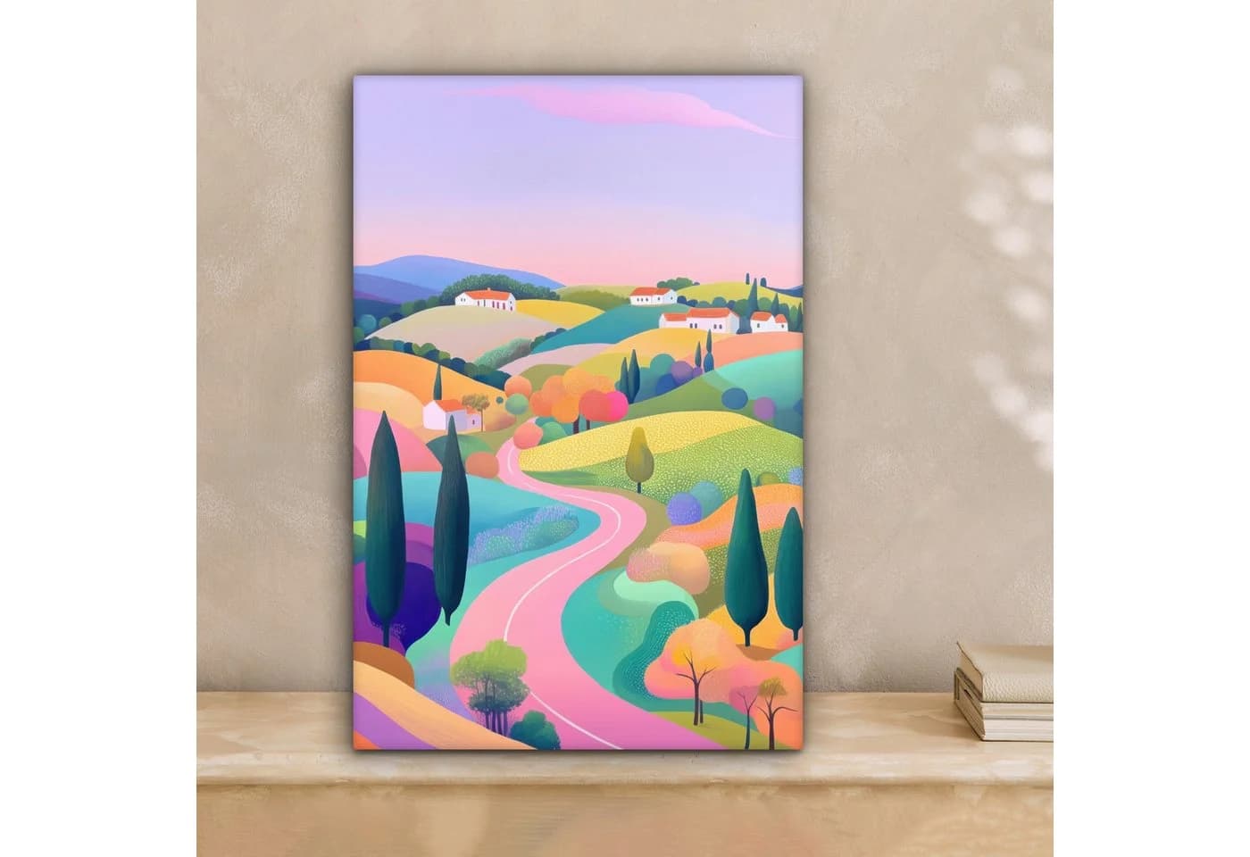 OneMillionCanvasses® Leinwandbild Landschaft Pastell Weiß