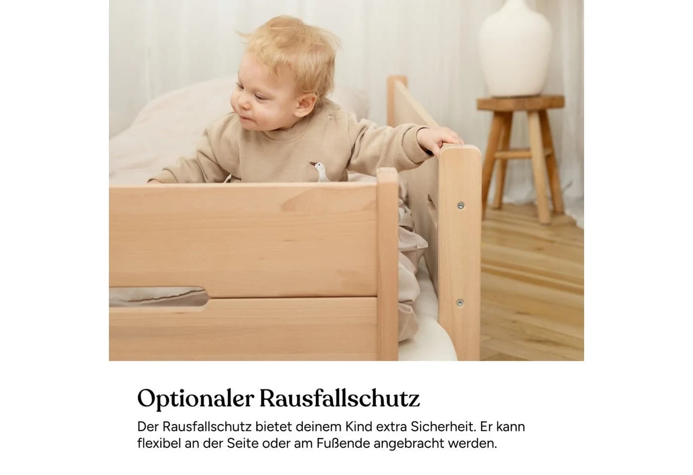 Ehrenkind Bettschutzgitter Plano Massiv-Buche Natur