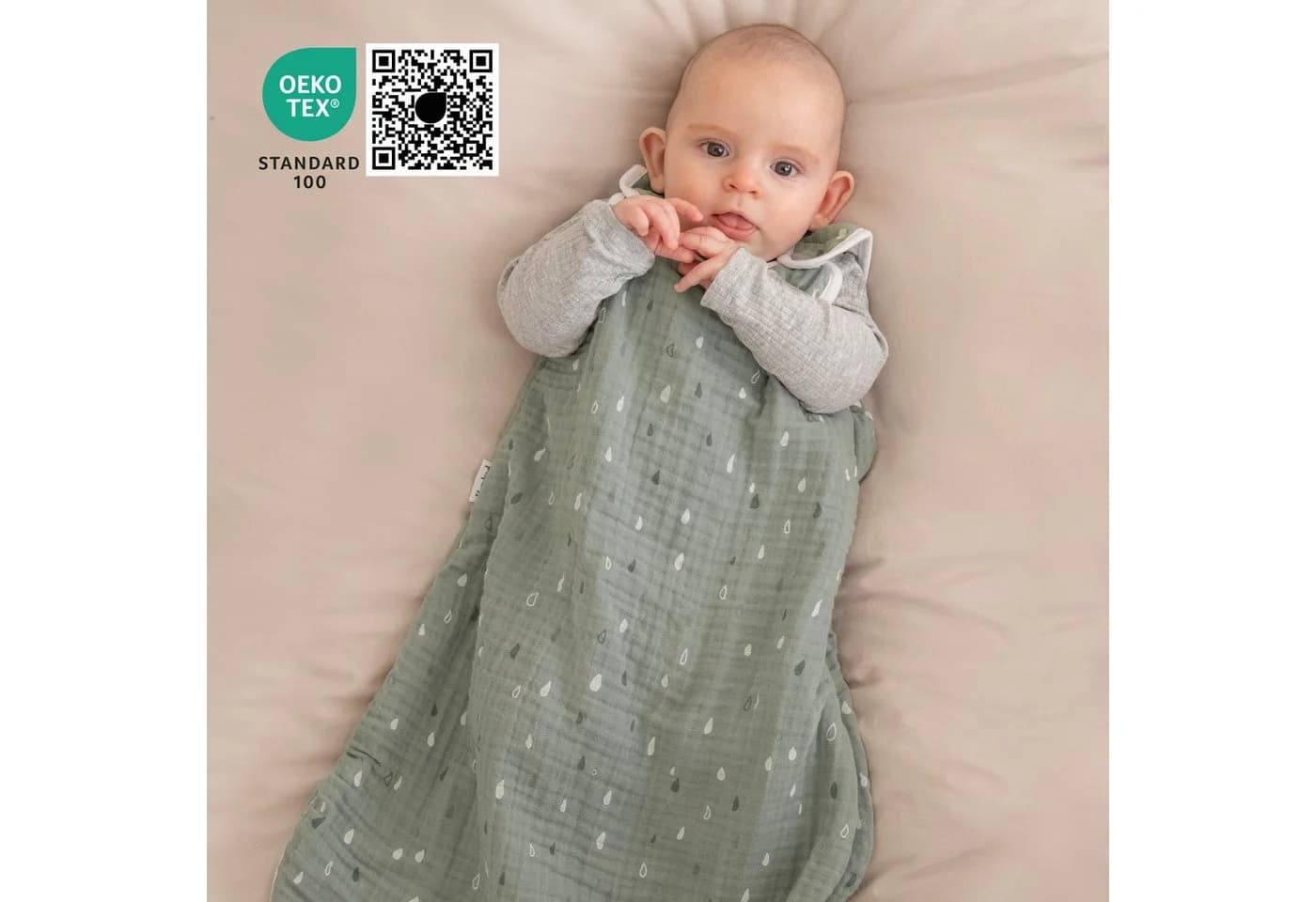 Ehrenkind Babyschlafsack Sommer 0.5 TOG Beige Bio-Musselin