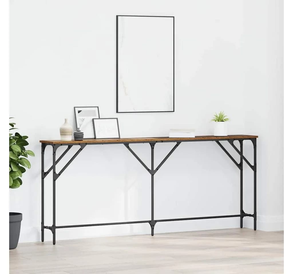 vidaXL Konsolentisch Altholz 180 cm Schichtholz Metall Industrial